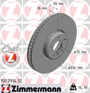 Zimmermann Two Piece Front Left Disc Brake Rotor - 34106898731